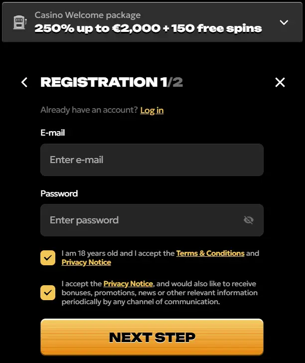 Signup form